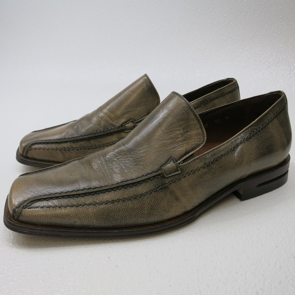 Carlo Morandi Square Toe Leather Dress Loafers Mocs Men's Footwear Shoes 10 M